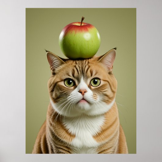 Cat Apple Poster (Voorkant)