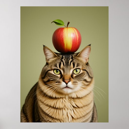 Cat Apple Poster (Voorkant)
