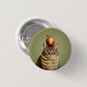 Cat Apple Ronde Button 3,2 Cm (Voorkant /achterkant)