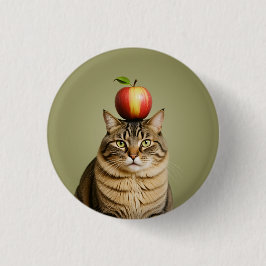 Cat Apple Ronde Button 3,2 Cm