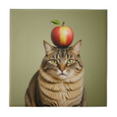 Cat Apple Tegeltje (Voorkant)