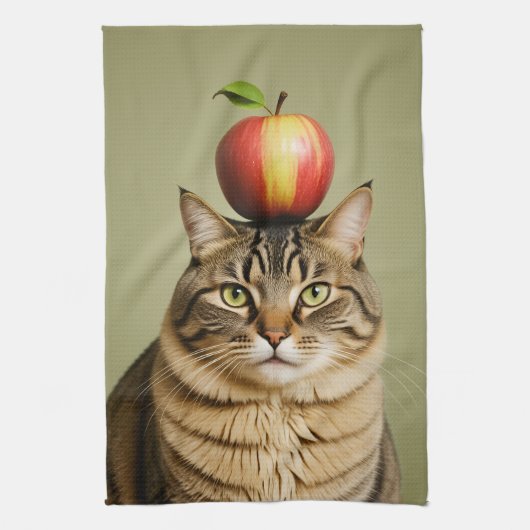 Cat Apple Theedoek (Verticaal)