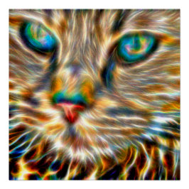 Cat Art 20" x 20", Poster papier (halfglans)