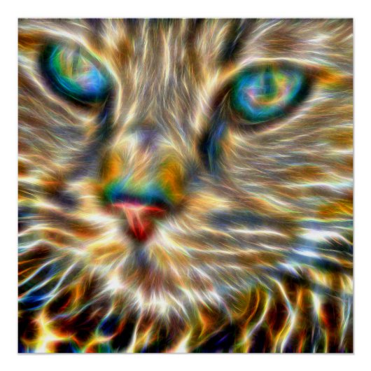 Cat Art 20" x 20", Poster papier (halfglans) (Voorkant)