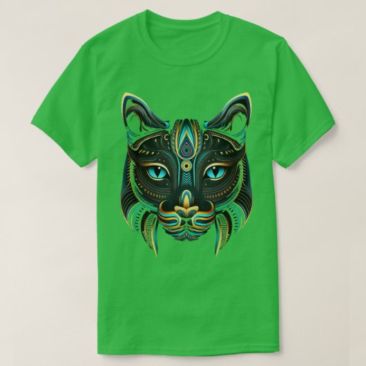 Cat Art Azteca Kitten Ancient Aztec Indigene des T-shirt (Design voorkant)