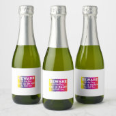 Cat Art Beware Of The Dog Sparkling Wijnetiket (Flessen)