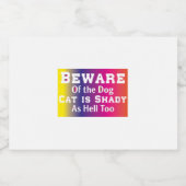 Cat Art Beware Of The Dog Sparkling Wijnetiket (Enkel label)