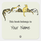  Cat Art Bookplate Sticker (Voorkant)