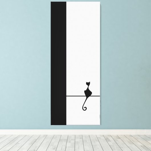 Cat Art Canvas Afdruk (Insitu (Houten vloer))