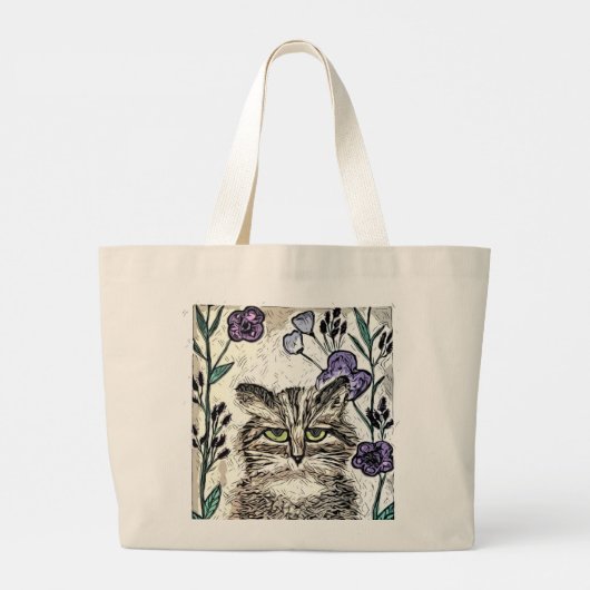Cat Art Canvas tas (Achterkant)