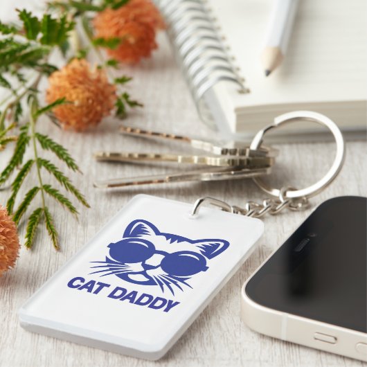Cat Art Cat Daddy Sleutelhanger (Voorkant Rechts)