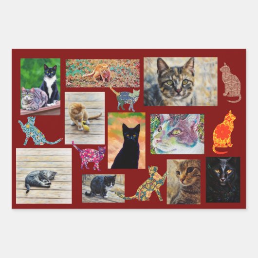 Cat Art Cat Lover Kitty Fun Wrapping Craft Paper (Voorkant)