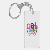 Cat Art Cat Mom_2 Sleutelhanger (Voorkant Links)