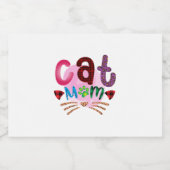 Cat Art Cat Mom_2 Sparkling Wijnetiket (Enkel label)