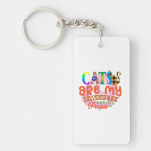 Cat Art Cats Are My Favorite People Sleutelhanger