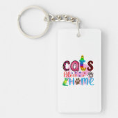Cat Art Cats Bless Home_2 Sleutelhanger (Voorkant)