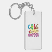 Cat Art Cats Books Coffee Sleutelhanger (Voorkant Links)