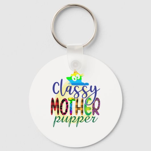 Cat Art Classy-moedertop Sleutelhanger (Voorkant)