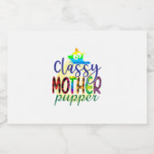 Cat Art Classy-moedertop Sparkling Wijnetiket (Enkel label)