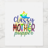 Cat Art Classy-moedertop Wijn Etiket (Enkel label)