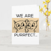 CAT ART COUPLE ROMANTIC KAART (Gele Bloem)