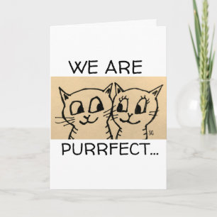 CAT ART COUPLE ROMANTIC KAART