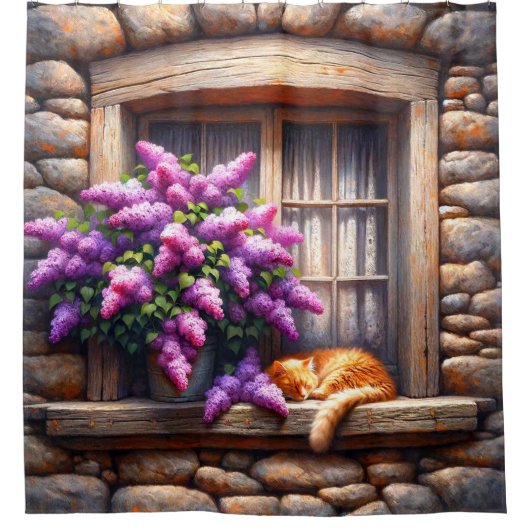 Cat Art Douchegordijn (Voorkant)
