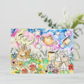 Cat Art Feestdagenkaart (Staand voorkant)