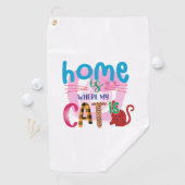 Cat Art Home is waar mijn kat is Golfhanddoek (Insitu)