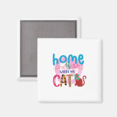 Cat Art Home is waar mijn kat is Magneet (Voorkant / Achterkant)