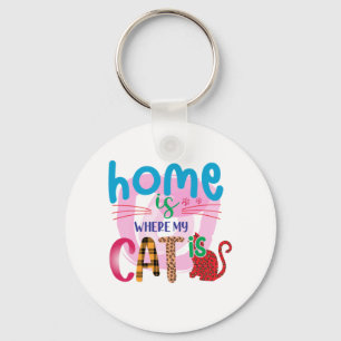 Cat Art Home is waar mijn kat is Sleutelhanger