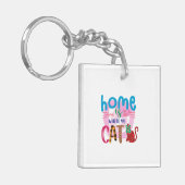 Cat Art Home is waar mijn kat is Sleutelhanger (Voorkant Links)