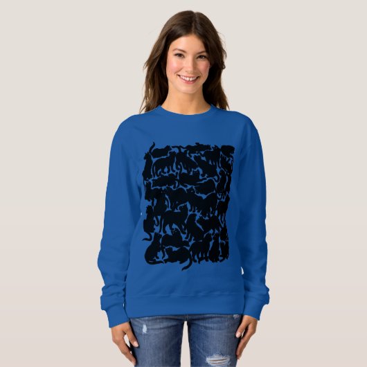 Cat Art Jersey Shirten met klassieke zwarte kat vo Trui (Voorkant volledig)