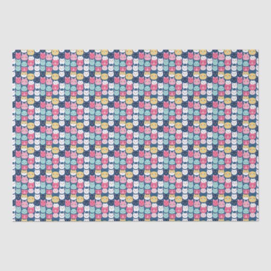 Cat Art | Leuke kat gezichten Tissuepapier (Voorkant)