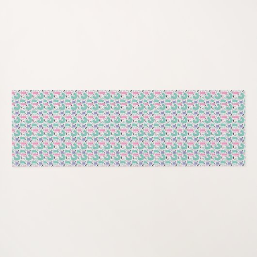 Cat Art | Leuke kat regenbogen Yogamat (Achterkant (horizontaal))