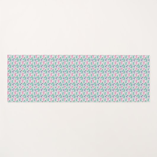 Cat Art | Leuke kat regenbogen Yogamat (Voorkant (horizontaal))