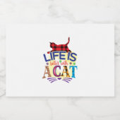 Cat Art Life Is Better With A Cat Sparkling Wijnetiket (Enkel label)