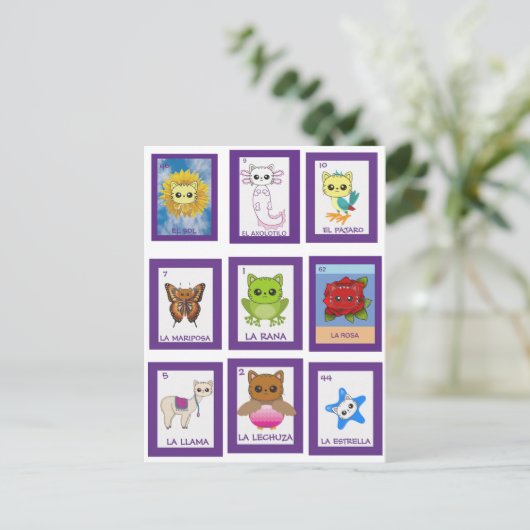 Cat Art Lottería Briefkaart (Staand voorkant)