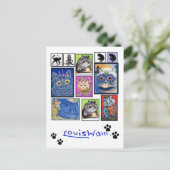 Cat Art, Louis Wain, gevouwen vakantie Kaart (Staand voorkant)