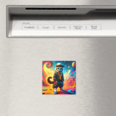 Cat Art Magneet (Insitu (Vaatwasser))