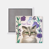 Cat Art Magnet personaliseren (Voorkant / Achterkant)