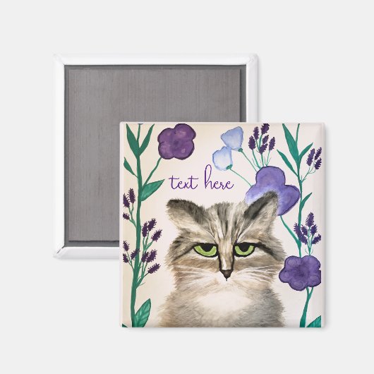 Cat Art Magnet personaliseren (Voorkant / Achterkant)