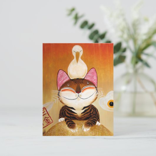 Cat Art - metaal (5 elementen) Briefkaart (Staand voorkant)