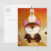 Cat Art - metaal (5 elementen) Briefkaart (Voorkant / Achterkant)