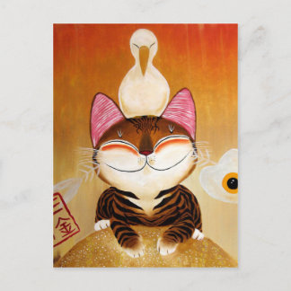 Cat Art - metaal (5 elementen) Briefkaart
