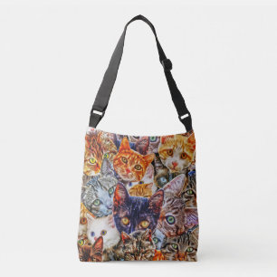 Cat Art Patroon Crossbody Tas