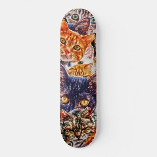 Cat Art Persoonlijk Skateboard (Voorkant)