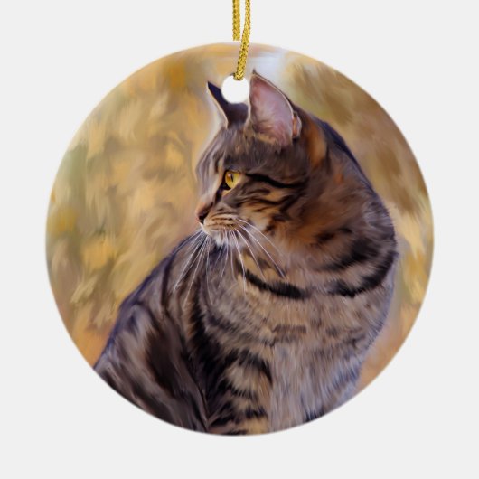 Cat Art Portrait Keramisch Ornament (Voorkant)