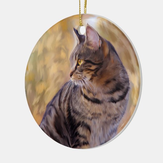 Cat Art Portrait Keramisch Ornament (Links)