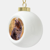 Cat Art Portrait Keramische Bal Ornament (Rechts)